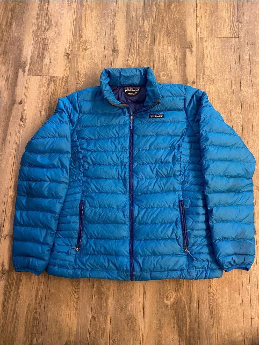 Patagonia Bright Blue Quilted Down Jacket